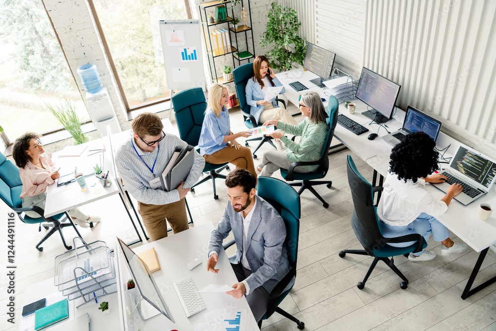A business running smoothly with lots of computers
